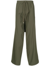 Miharayasuhiro Wide-leg Drawstring Trousers In Green