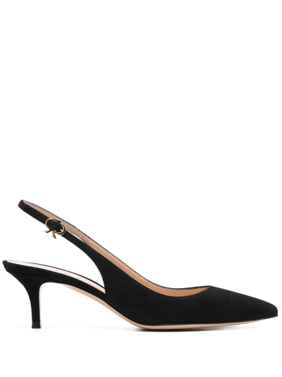Gianvito Rossi Pointed-toe Slingback Pumps In Black