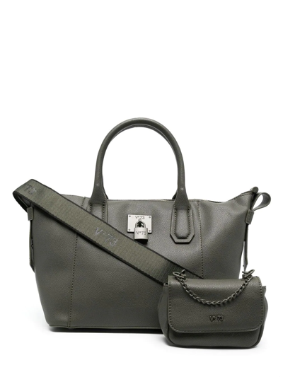V73 Logo Top-handle Tote In Green
