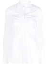 GENNY RUCHED BUTTON-UP SHIRT