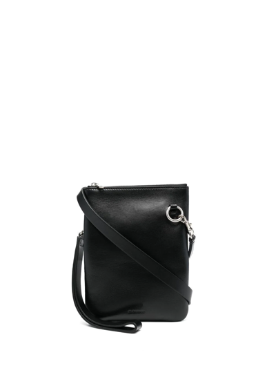 Jil Sander Small Leather Cross-body Bag In Black
