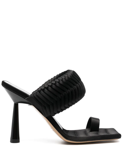 Gia Borghini 115mm Leather Heeled Sandals In Black