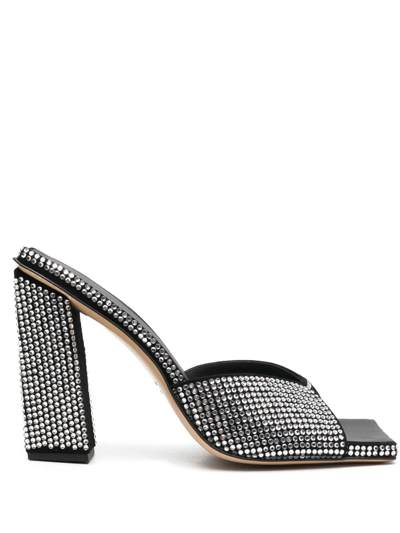 Gia Borghini 115mm Crystal-embellished Block Heels In Black