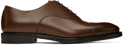 Brunello Cucinelli Brown Lace-up Oxfords In C8463 Castagna