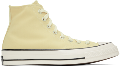 Converse Yellow Chuck 70 Hi Sneakers In Lemon Drop/egret/bla