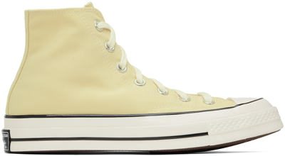Converse Yellow Chuck 70 Hi Sneakers In Lemon Drop/egret/bla