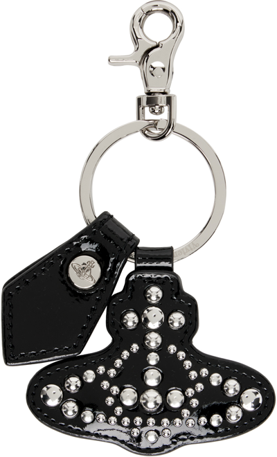 Vivienne Westwood Black Patent Keychain In N402 Black