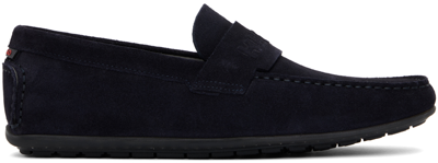 Hugo Navy Dandy Loafers In 401 Dark Blue