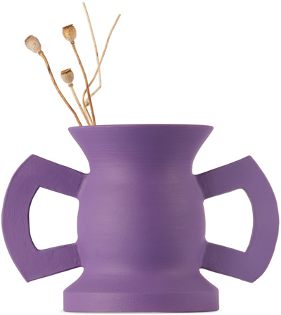 Iaai Purple Bow Vase In Dark Purple Paint