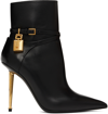 TOM FORD BLACK PADLOCK ANKLE BOOTS