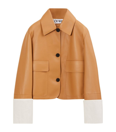 LOEWE LOEWE LEATHER CROPPED JACKET