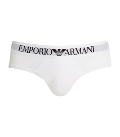 Emporio Armani Logo Briefs In White