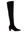 Manolo Blahnik Lupasca Suede Over-the-knee Boots In Black