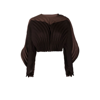 ISSEY MIYAKE BROWN FRONDS TWO-TONE PLEATED CROP TOP,IM28FJ10218831380
