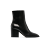 AEYDE BLACK LEANDRA 75 LEATHER ANKLE BOOTS,A11ABLVPS70BL021780000118033882