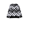 Dolce & Gabbana Black And White Logo Wool Sweater In Black