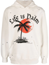 Palm Angels Slogan-print Paint Splatter Hoodie In White