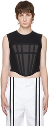 Dion Lee Panelled Corset Top In Charcoal/black