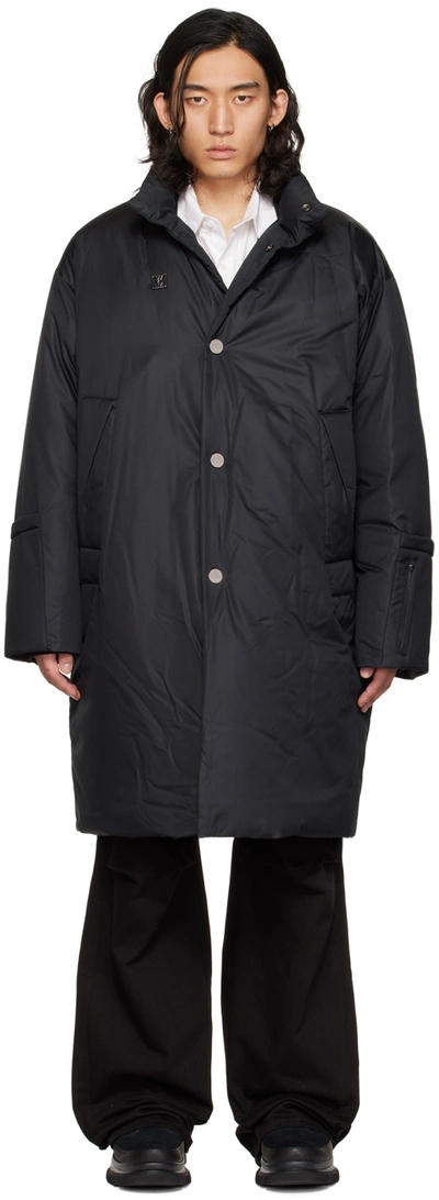 Wooyoungmi Black Stand Collar Down Coat In Black 960b