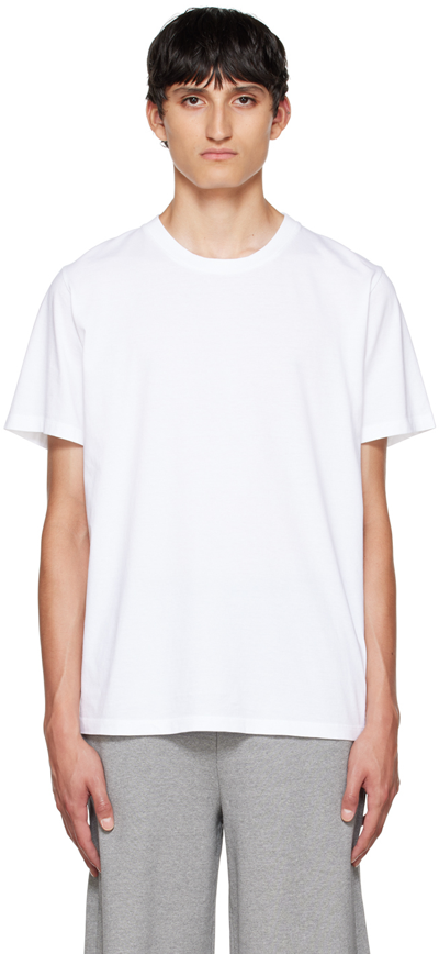 Mm6 Maison Margiela Logo Print Back Short Sleeve Crewneck T-shirt In White