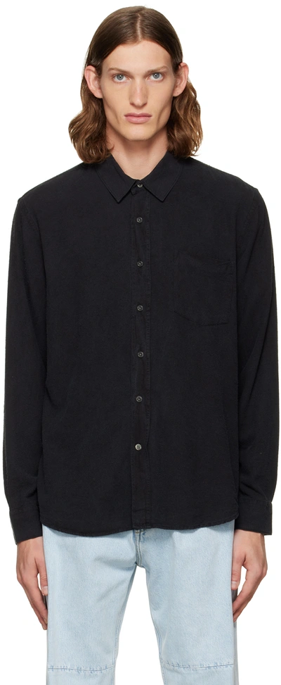 Our Legacy Button-up Silk Shirt In Black Silk