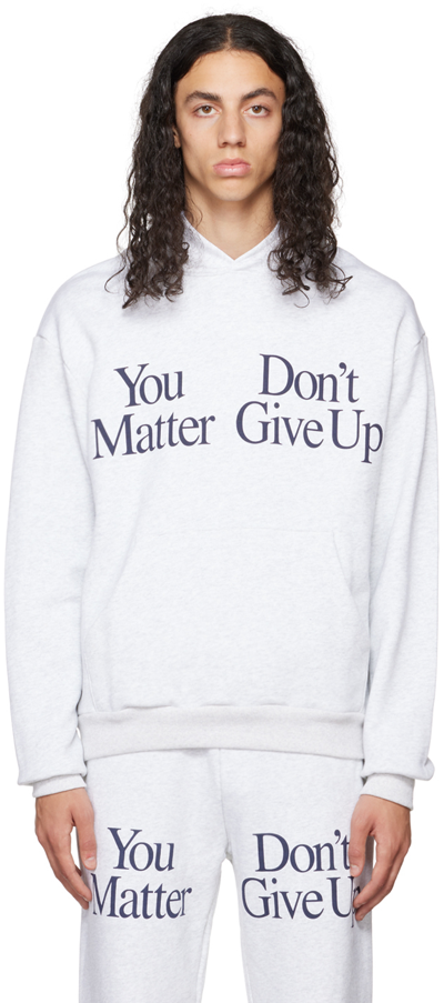 Praying Gray 'don't Give Up' Hoodie In Grey