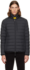 Parajumpers Perry Anthracite Grey Hooded Down Jacket In 541 Black