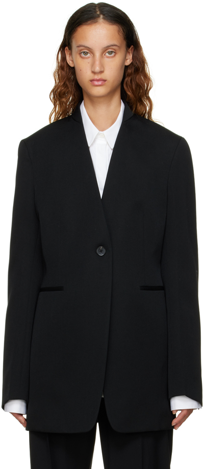 Jil Sander Single-breasted Wool-blend Blazer In Black