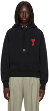 Ami Alexandre Mattiussi Ami De Coeur Wool Hoodie - Unisex - Virgin Wool In 001 Black