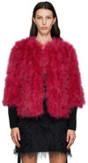 YVES SALOMON PINK FEATHER JACKET