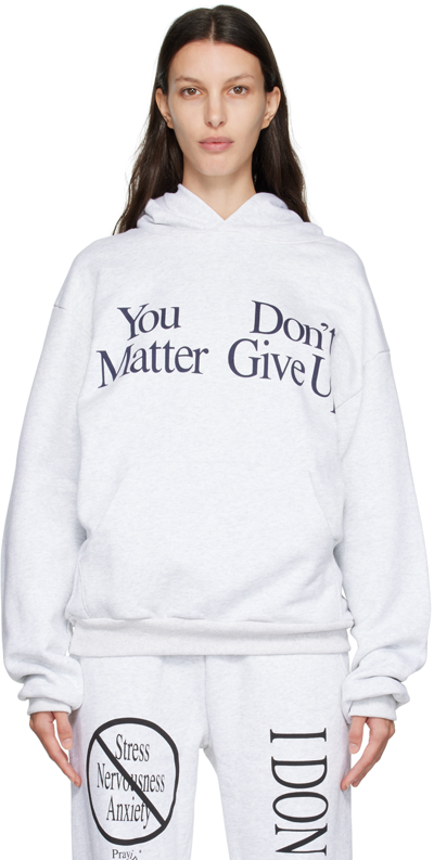 Praying Gray Graphic Hoodie In Grey