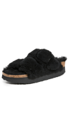 Birkenstock Arizona Big Buckle Teddy Sandal By Papillio In Black
