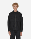 Stone Island Ghost Zip-up Overshirt In Black