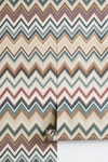 York Wallcoverings Happy Zig Zag Wallpaper In Blue