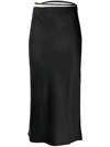 Jacquemus La Jupe Notte Black Stretch-satin Midi Skirt