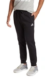 Adidas Originals Essential Feel Cozy Fleece Pants In Black/ White