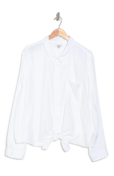 Madewell Tie Front Shirt In Eyelet White