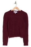 Derek Lam 10 Crosby Locken Puff Sleeve Sweater In Burgundy