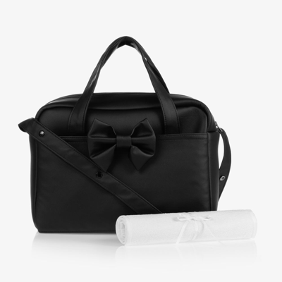 Uzturre Babies' Black Bow Changing Bag (38cm)
