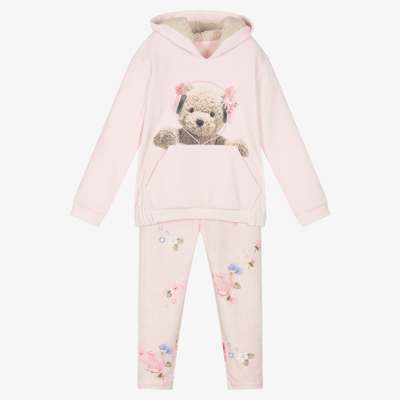 Lapin House Babies' Girls Pink Teddy Leggings Set