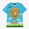 VERSACE BOYS BLUE MEDUSA T-SHIRT