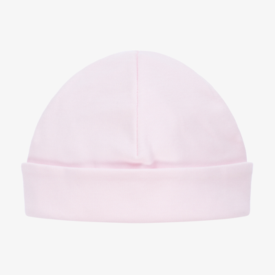Laranjinha Girls Pale Pink Cotton Baby Hat