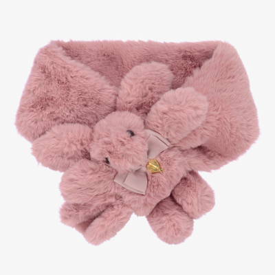 Angel's Face Kids' Girls Beige Faux Fur Bunny Snood In Pink