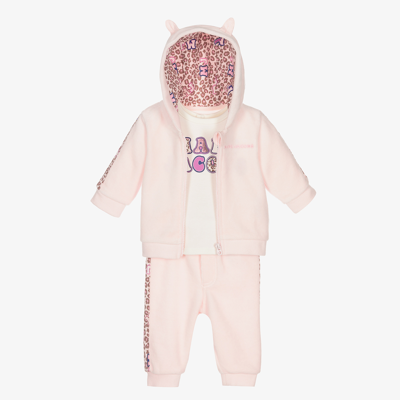 Marc Jacobs Babies'  Girls Pink Velour Tracksuit Set