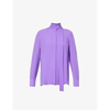Valentino Tie-neck Long-sleeved Silk Blouse In Rich Violet