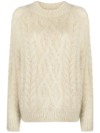 Isabel Marant Mohair Thomas Cable-knit Sweater In Brown