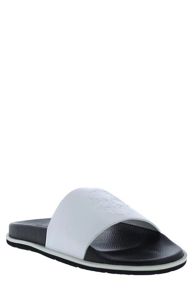 Robert Graham Men's Adrift Skull-embossed Slide Sandals In White
