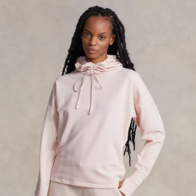 Polo Ralph Lauren Snood Fleece Hoodie In Alabaster Pink