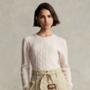 Ralph Lauren Cable-knit Cashmere Sweater In Alabaster Pink