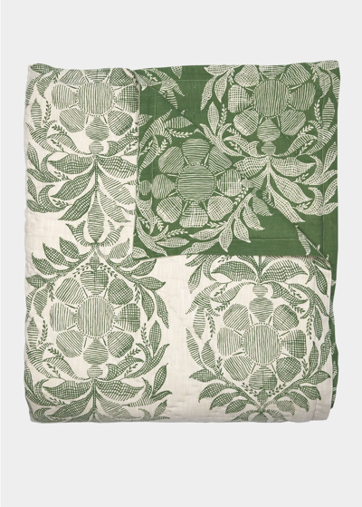 John Robshaw Asma King Quilt, 110" In Sage/sand